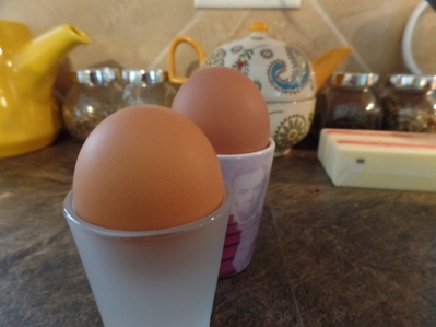 Eggs in cups are cute.